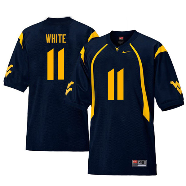 Men #11 Kevin White West Virginia Mountaineers Retro College Football Jerseys Sale-Navy - Click Image to Close